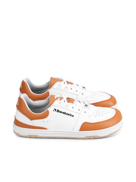Ténis barefoot Barebarics Wave branco e laranja
