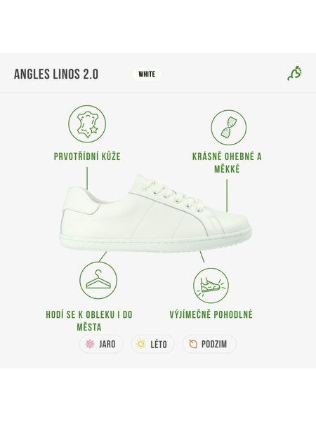 ANGLES LINOS 2.0 White | Barefoot tenisky