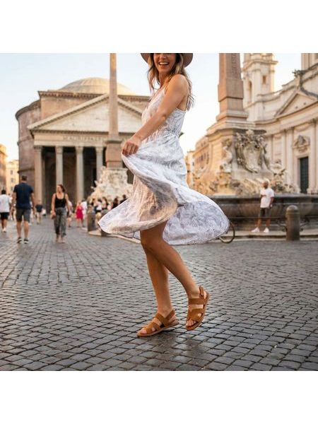 Dámské Barefoot Sandály GROUNDIES® Juno Karamelové