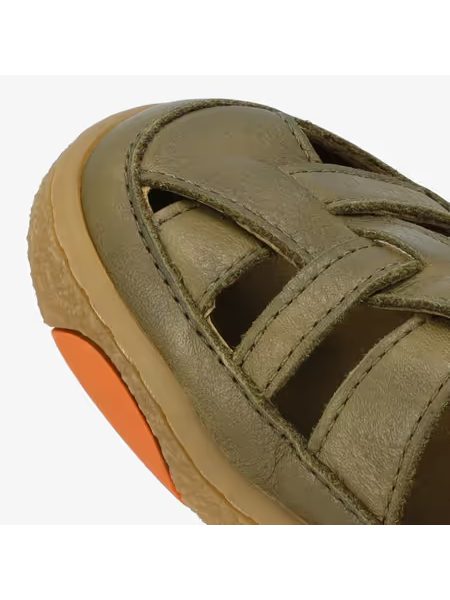 Dětské Barefoot Sandály GROUNDIES® Noto Khaki Oranžové