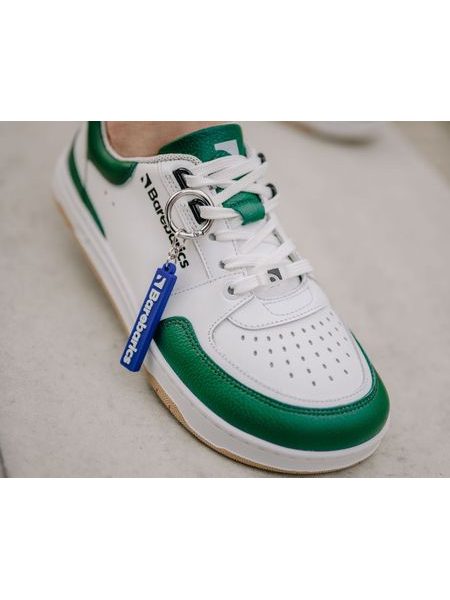 Ténis barefoot Barebarics Wave branco e verde-escuro