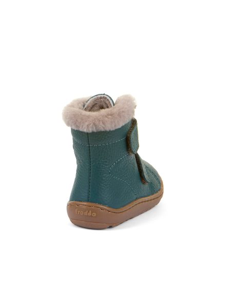 FRODDO KOTNÍKOVÉ ZIMNÍ FURRY BOOT Petroleum | Dětské zimní zateplené barefoot boty