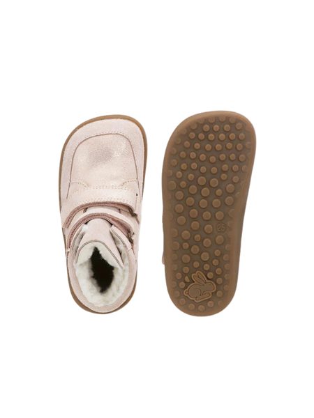 BUNDGAARD BASIL Old Rose Glitter | Dětské zimní zateplené barefoot boty