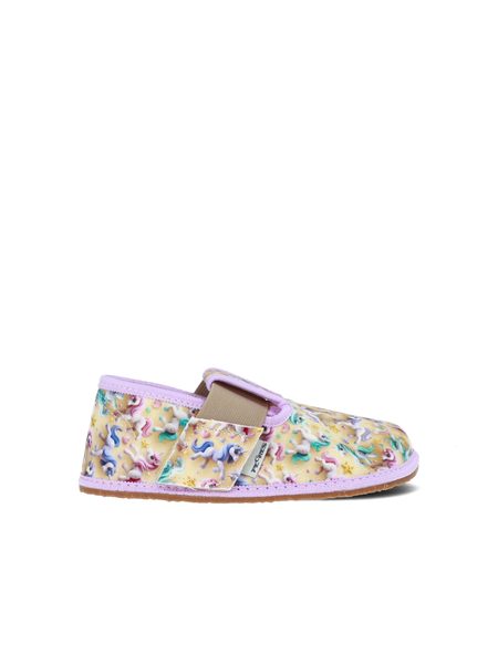 PEGRES PAPUČKY BF01 Textilní JEDNOROŽEC Fialová 1