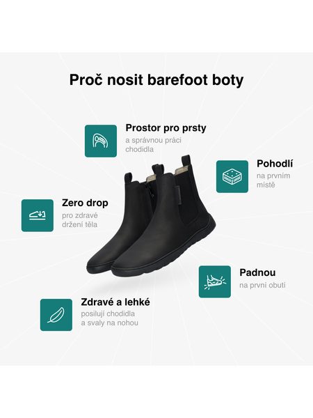 Dámské Barefoot Chelsea GROUNDIES® EVERYDAY 2.0 Černé
