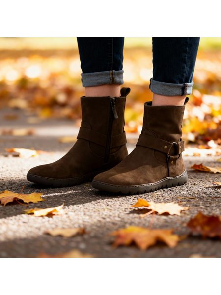 Dámské Barefoot Kotníkové Boty GROUNDIES® Phoenix 2.0 Hnědé