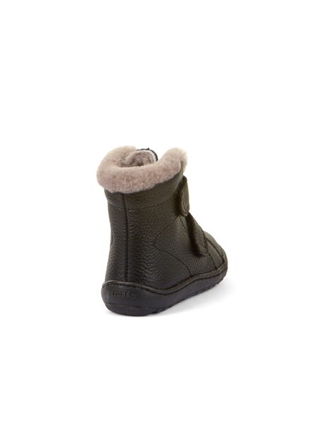 FRODDO KOTNÍKOVÉ ZIMNÍ FURRY BOOT Black | Dětské zimní zateplené barefoot boty