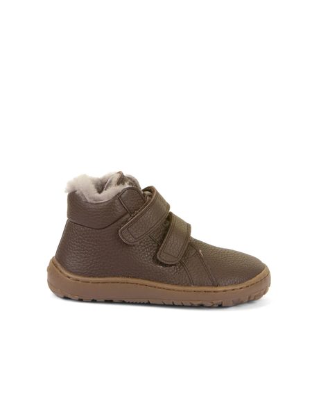 Dětské zimní zateplené barefoot boty FRODDO KOTNÍKOVÉ ZIMNÍ FURRY tmavě hnědé