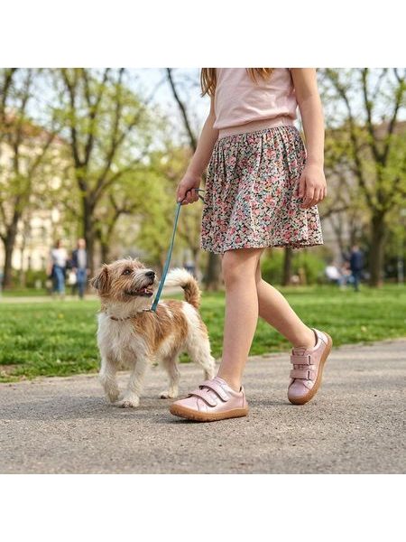 FRODDO TENISKY BAZE LEATHER D-VELCRO Pink Shine | Dětské barefoot tenisky