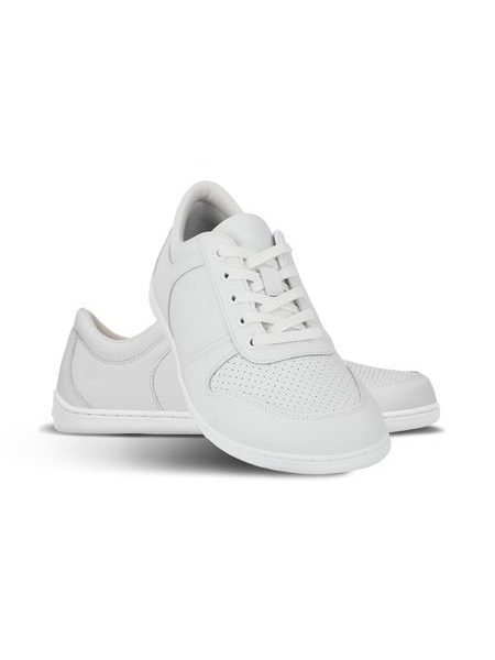 Barefoot tenisky Be Lenka Echo All White - pohled zepředu na prostornou špičku