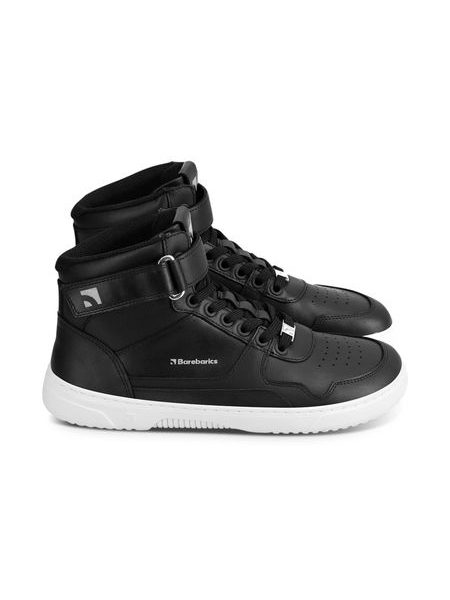 Adidași barefoot Barebarics Zing - High Top - negri și albi - piele