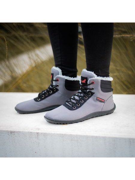 LEGUANO KOSMO Antracit | Kotníčkové zateplené barefoot boty 9
