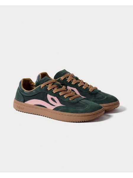 Barfußsneaker LEJAN One Dunkelgrün-Rosa