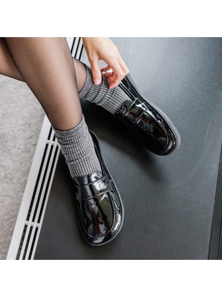 SHAPEN MOKASÍNY SHEEN Black | Dámské barefoot mokasíny