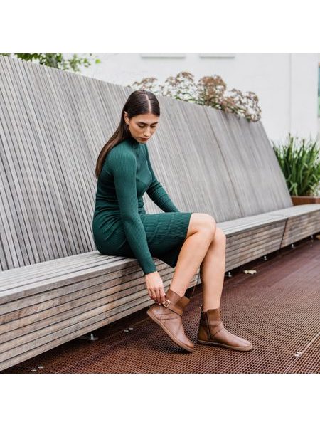 SHAPEN DIVINE Brown | Dámské barefoot kotníkové boty