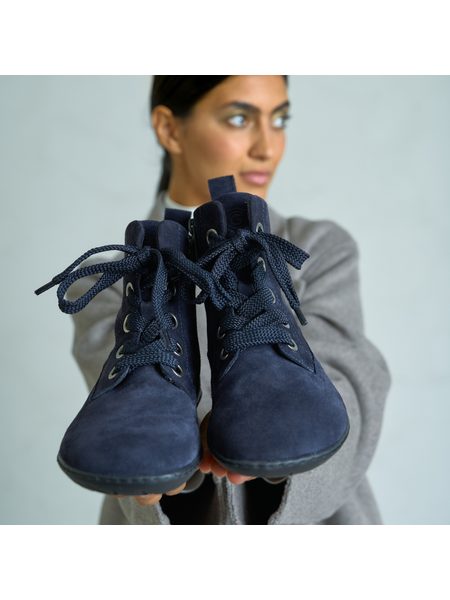 Dámské Barefoot Kotníkové Boty GROUNDIES® Salzburg Půlnoční Modrá