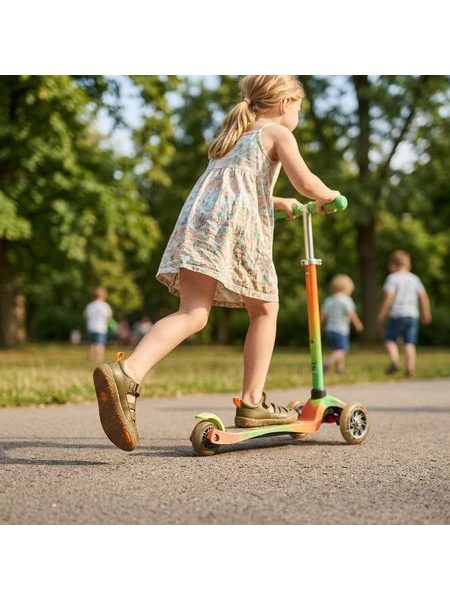 Dětské Barefoot Sandály GROUNDIES® Noto 2.0 Khaki Oranžové