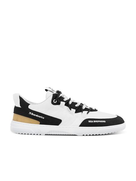 Adidași barefoot BAREBARICS REVIVE X SEA SHEPHERD - ORCA negri-albi