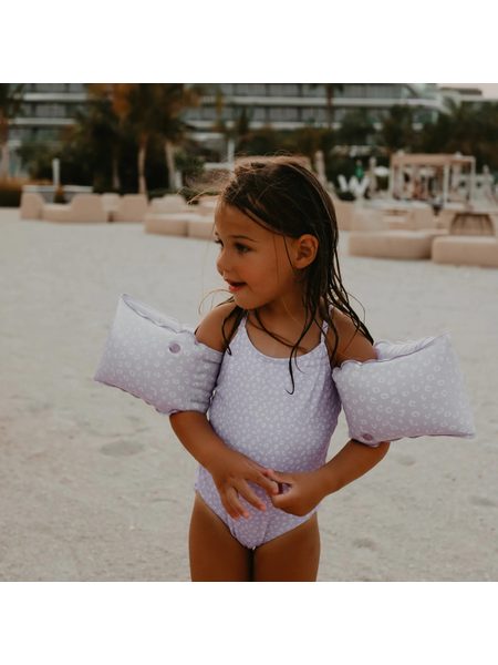 PLAVKY S UPF 50+ Lila Leopard