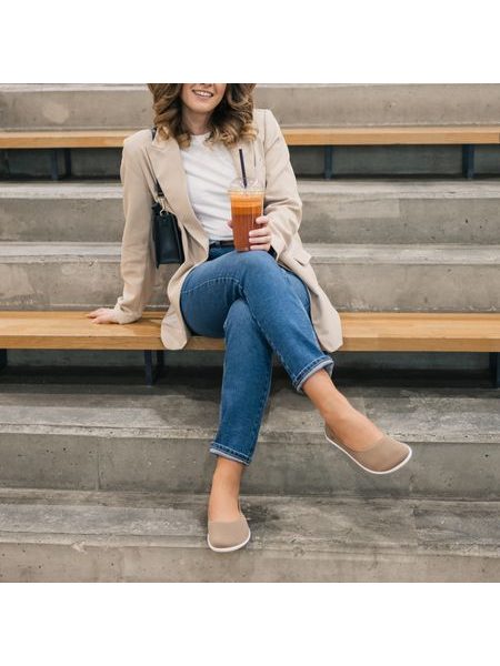Damen-Barfußballerinas Be Lenka Delight - Keksbraun