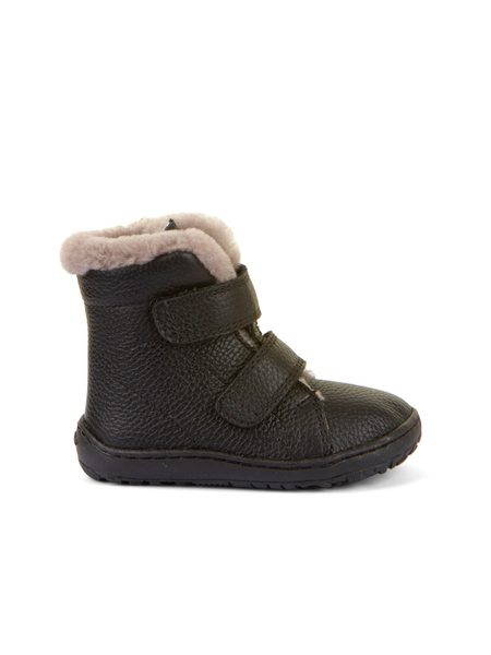FRODDO KOTNÍKOVÉ ZIMNÍ FURRY BOOT Black | Dětské zimní zateplené barefoot boty