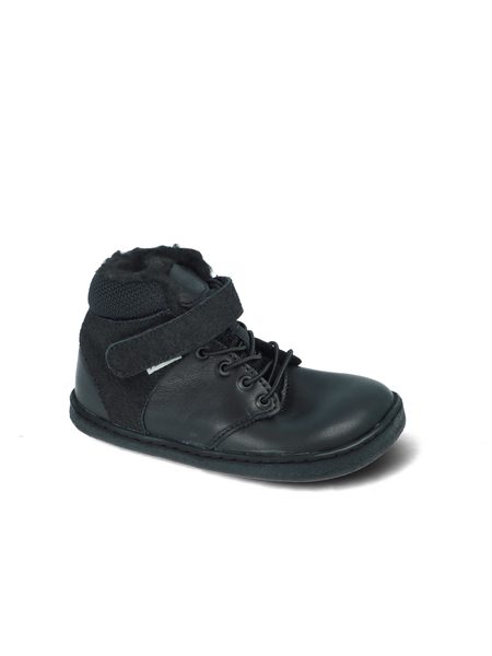 PEGRES ZIMNÍ BF40 0.1 Černá | Dětské první zateplené barefoot botičky