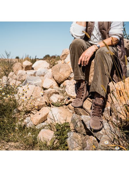 Dámské Barefoot Kotníkové Boty GROUNDIES® Salzburg Tmavě hnědé