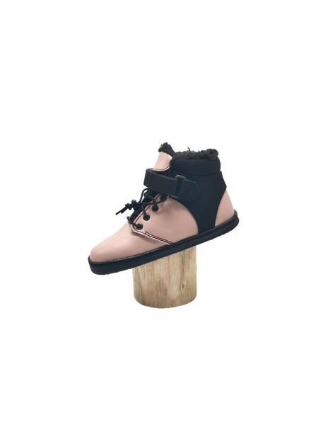 Dětské Barefoot Zimní boty PEGRES BF40 0.1 růžové