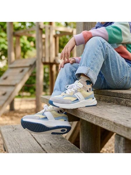 Dětské Barefoot Tenisky GROUNDIES® Starlite 2.0 Junior Citronovo Modré