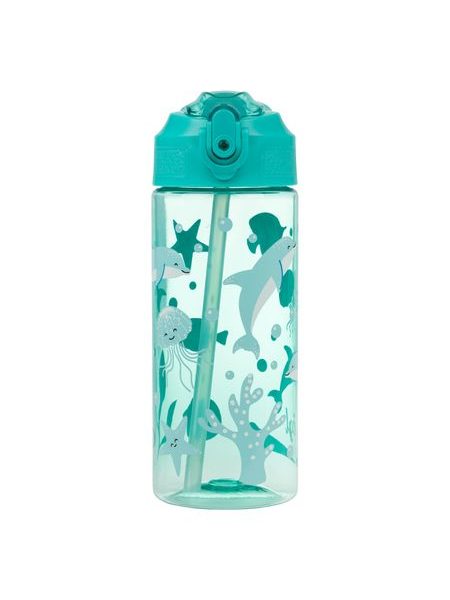 BAAGL Tritanová láhev na pití s brčkem Delfín 500 ml