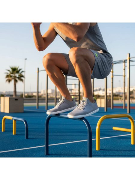 Barefoot Tenisky GROUNDIES® Active Knit Šedo Žluté