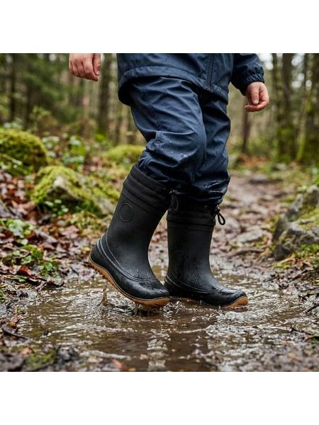 RAYVE MONSOON COVER Black/Caramel | Dětské barefoot holínky