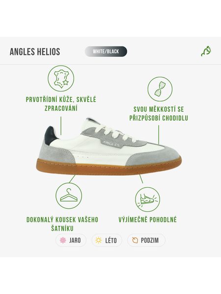 ANGLES HELIOS White/Black | Barefoot tenisky