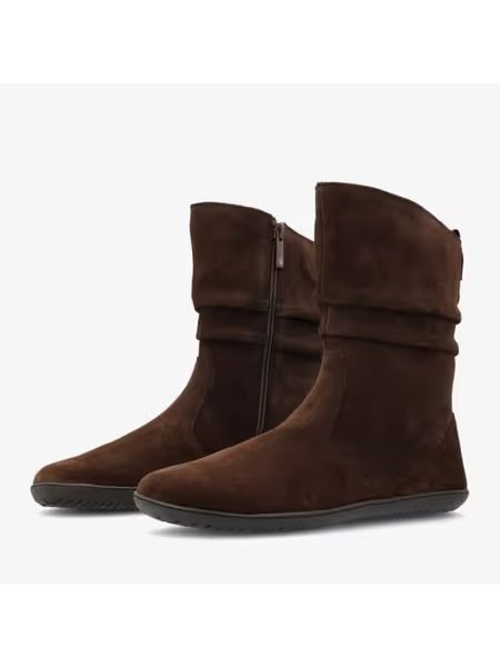 Dámské Barefoot Kozačky GROUNDIES® Odessa Tmavě Hnědé