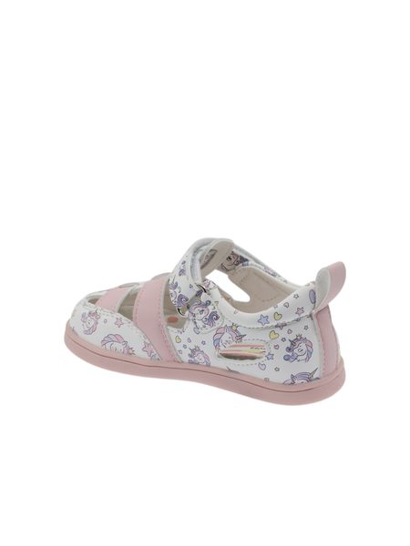 BEPPI SAPATO CASUAL BEBE Růžoví jednorožci | Dětské barefoot sandály