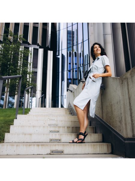 Barefoot Sandály GROUNDIES® Kos Černé