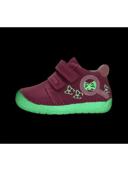 Dětské barefoot tenisky D.D.STEP S070-52838A Dark Pink motýlci růžové