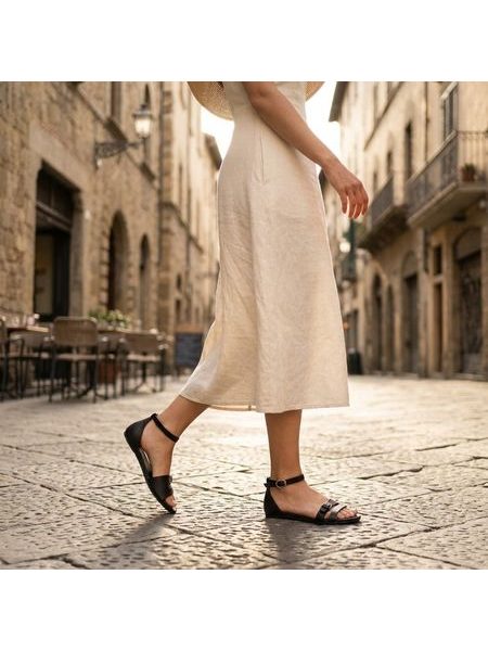 ANGLES THEMIS Black | Dámské barefoot sandály