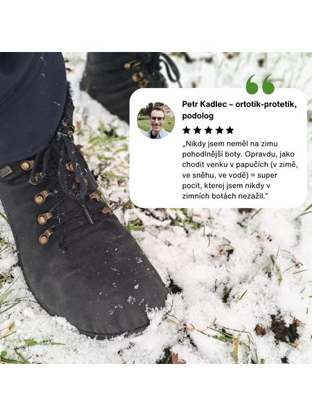 LEGUANO HUSKY Black | Kotníčkové zateplené barefoot boty