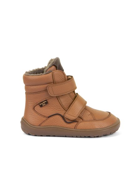 Dětské barefoot zimní boty FRODDO WINTER TEX hnědé koňakové