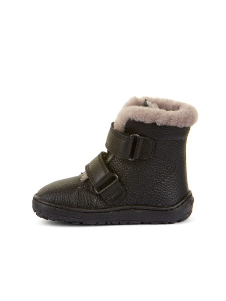 FRODDO KOTNÍKOVÉ ZIMNÍ FURRY BOOT Black | Dětské zimní zateplené barefoot boty