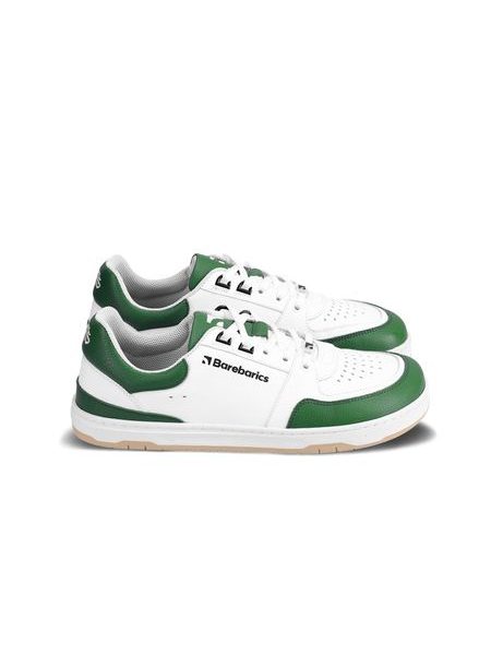 Ténis barefoot Barebarics Wave branco e verde-escuro