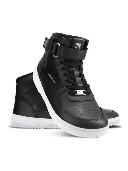 Adidași barefoot Barebarics Zing - High Top - negri și albi - piele