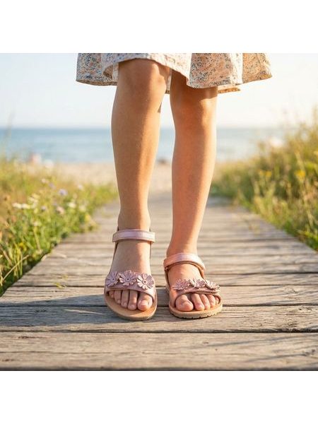 FRODDO SANDAL FLEXY FLOWER II Pink Shine | Barefoot sandály