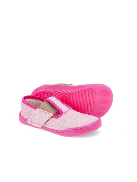 PEGRES PAPUČKY SBF 10F Textilní Růžová | Dětské barefoot přezůvky