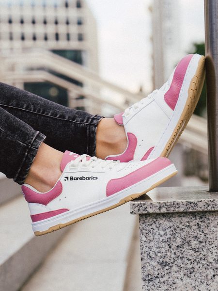 Ténis barefoot Barebarics Wave branco e rosa