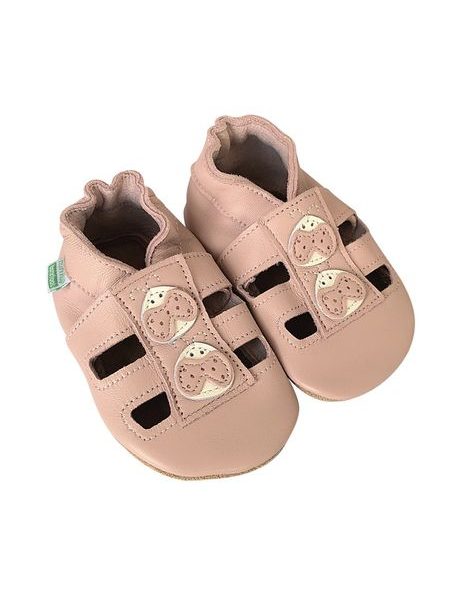 HOPI HOP KOŽENÉ CAPÁČKY SANDÁLKY Růžové Beruška | Dětské barefoot capáčky