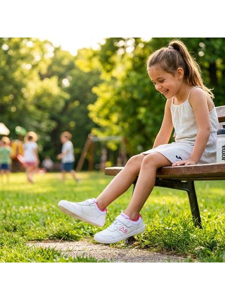 JOMA VELA JR White Pink | Dětské barefoot tenisky