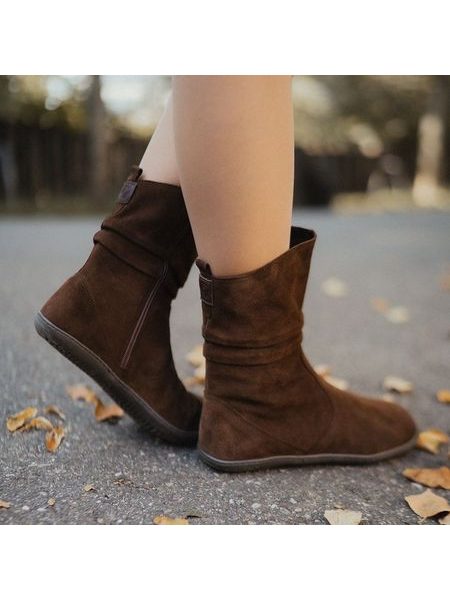 Dámské Barefoot Kozačky GROUNDIES® Odessa Tmavě Hnědé