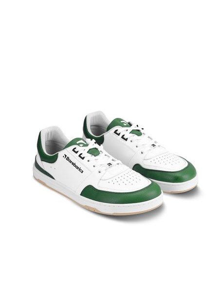 Ténis barefoot Barebarics Wave branco e verde-escuro